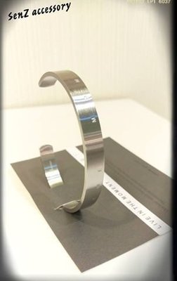 【 SenZ accessory 】不鏽鋼悄悄話手環 告白禮物/C型環活圍/銀色.黑色/不過敏/時尚簡約/可調手圍/勵志