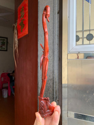 【二手】印度小葉紫檀木料竹節擺件 手工雕刻 古玩 舊貨 收藏 【怡雅館】-501