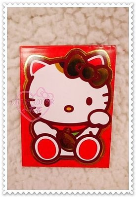 ♥小公主日本精品♥Hello Kitty燙金直紅招財貓福造型賀年 紅包袋 信封袋新年紅包袋