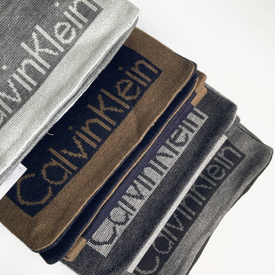 美國百分百【全新真品】Calvin Klein 圍巾CK logo 雙面 雙色 披肩 冬季 四色 B766