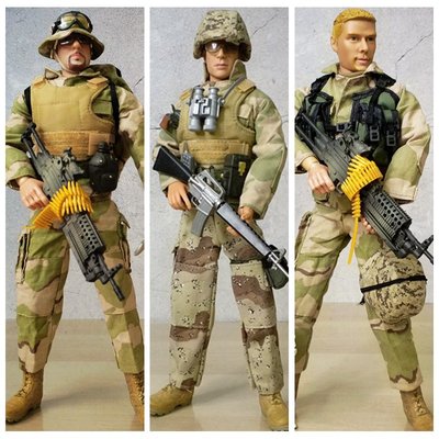 特價!現代沙漠兵人模型1比6可動海陸空戰隊手辦玩具軍人武器二戰 威龍