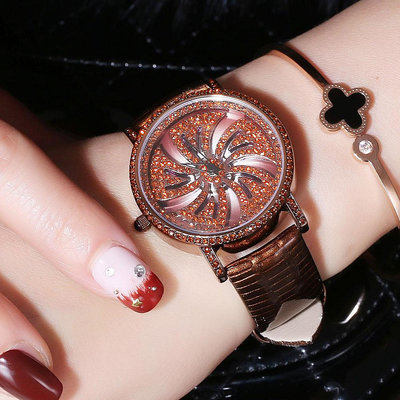 熱銷 GUOU網紅抖音同款新款YJ六號旋轉手錶腕錶手錶腕錶女女士潮流時尚防水女錶104 WG047