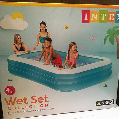 Intex  歡樂家庭藍色長形游泳池 1050L (58484NP) 充氣泳池 游泳 充氣 泳池 COSTCO 好市多