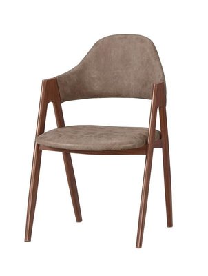 【風禾家具】QM-649-6@TLS皮革扶手餐椅【台中市區免運送到家】休閒椅 造型椅 書椅 PU皮革+木紋鐵腳 傢俱