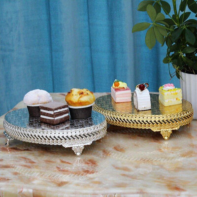 蛋糕托盤金屬盤子西點蛋糕點心盤架子 甜品臺擺件擺臺托盤展示架