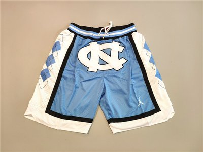 NCAA北卡大學 籃球運動短褲 口袋版  藍色