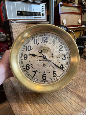 美國海軍 WWII 二戰時期  1942年 Chelsea 全銅 船鐘 時鐘 發條鐘 極稀少 已被收藏
