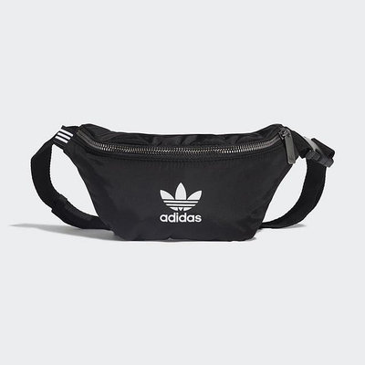 Adidas Originals Waistbag 黑色 三葉草 皮革 串標 尼龍 腰包 隨身小包【ED5875】
