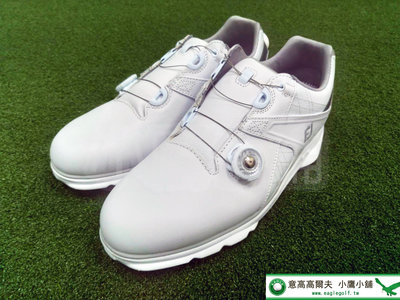 [小鷹小舖] FootJoy Golf Pro/SL 雙BOA旋鈕款 高爾夫男仕球鞋53827Z 無釘 穩定升級 白/灰