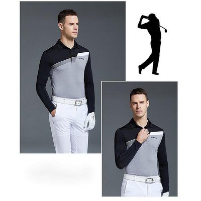 新款推薦 高爾夫男 男士防曬冰絲防曬乾透氣長袖T恤 戶外運動POLO衫 golf運動男球衣-可開發票