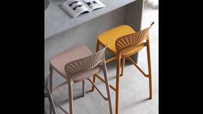 廠家出貨北歐設計師吧臺椅現代簡約輕奢塑料吧椅堆疊網紅酒吧戶外高腳凳子