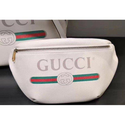 直購#Gucci belt bag 腰包胸包 logo  蔡依林 楊冪 黑/白/红色 493869 現貨