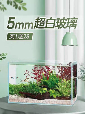 yee超白魚缸玻璃客廳生態桌面金魚烏龜缸造景懶人小型缸
