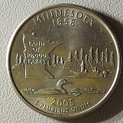 美國2005年25美分明尼蘇達州州幣紀念幣硬幣外國錢幣公園幣22813