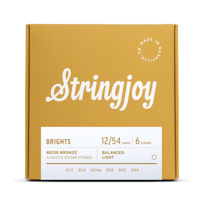 Stringjoy BB1254 Brights Bronze 黃銅 (12-54) 民謠吉他弦 【黃石樂器】