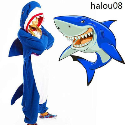 萬聖節男女卡通鯊魚連身表演服裝歐美耶誕夜店派對DS動物遊戲制服
