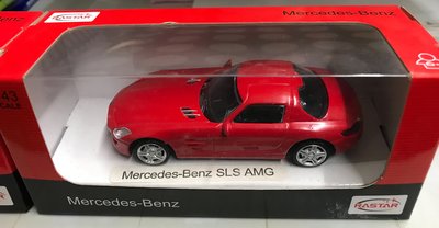 變形金剛~RASTAR 1/43 合金 小汽車Benz SLS AMG (銀.紅)