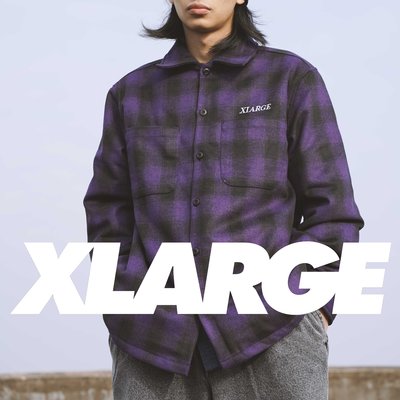 Cover Taiwan 官方直營 X-Large 嘻哈 滑板 猩猩 猿人 格紋外套 格子外套 紫色 黑色 (預購)