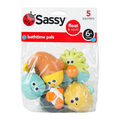 溜溜清倉 美國Sassy戲水玩具寶寶噴水玩具5件套 兒童益智洗澡漂浮玩具
