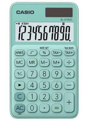 【天龜】 CASIO 時尚甜美 薄荷綠馬卡龍計算機 10位數 利潤率計算 稅金計算 SL-310UC GN