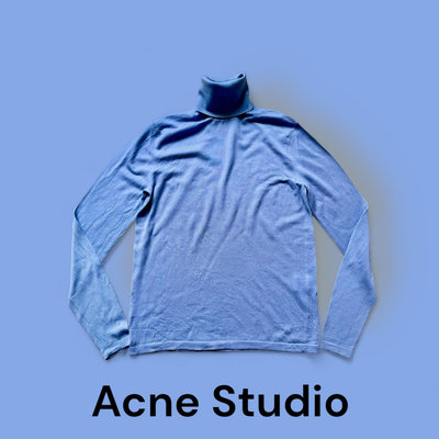 【正品現貨】Acne Studio 藍色高領毛衣 合身毛衣 針織衫 素色基本款毛衣 羊毛衣 男女皆可穿