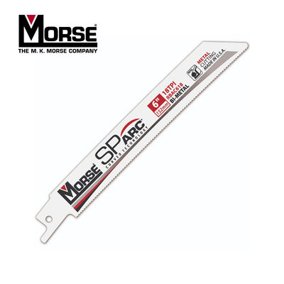 【達利商城】美國 摩斯 MORSE 軍刀鋸片 弧形鋸片 RBAC918 9吋 切割不鏽鋼 18齒 5支裝