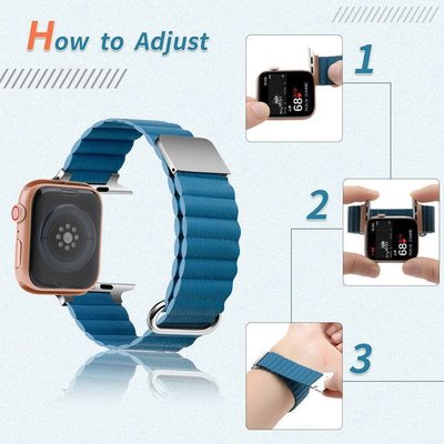 促銷打折 錶帶 手環 適用applewatch蘋果s87654SE真皮質反扣iwatch回環表帶