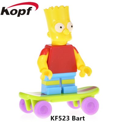 【積木班長】KF523 滑板 霸子 BART 辛普森 家庭 動畫 電玩 人偶 袋裝/相容 樂高 LEGO 積木