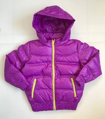 Lativ 極暖點點羽絨外套-亮紫、尺寸：110【全新】