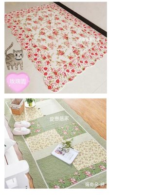 真拼布地墊 90×160cm 純棉 拼布地毯 拼布地墊 韓式田園風 客廳地毯 遊戲毯 爬行毯 寵物毯 床墊 床鋪 臥室地毯