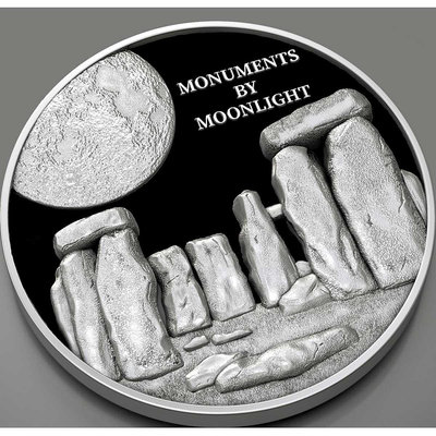 【海寧潮現貨】斐濟2023年月光下的歷史遺跡系列1巨石陣紀念銀幣