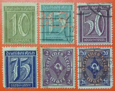德國郵票舊票散票 Definitives: Numerals, Workers, Posthorn