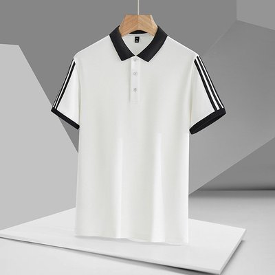 男士萊賽爾天絲棉POLO衫2023夏季新款男裝青少年雙肩拼色短袖T恤