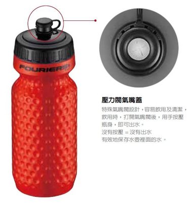 ~羽傑單車~FOURIERS 高爾夫球表面的流線設計 水壺 自行車水壺 專利氣嘴 LDPE 塑料 現貨加預購