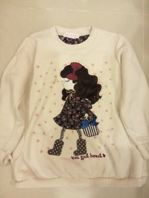 二手 benetton 彩色條紋七分袖短版針織毛衣 韓國 可愛娃娃內刷毛有口袋上衣 粉色附帽可愛造型上衣