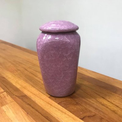 冰裂♦️高雅 方圓 紫 冰裂紋高帽茶倉 茶葉罐 烏龍茶罐  容量：約3兩 尺寸：直徑 約8cm高約12cm