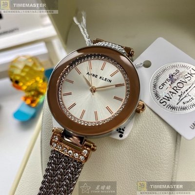 ANNE KLEIN安妮克萊恩女錶,編號AN00093,30mm銀圓形精鋼錶殼,白色簡約錶面,銀色精鋼錶帶款
