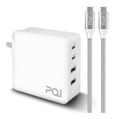 💓好市多代購💓 PQI PD QC3.0 100W GaN氮化鎵高速充電器附USB-C to USB-C 含充電線