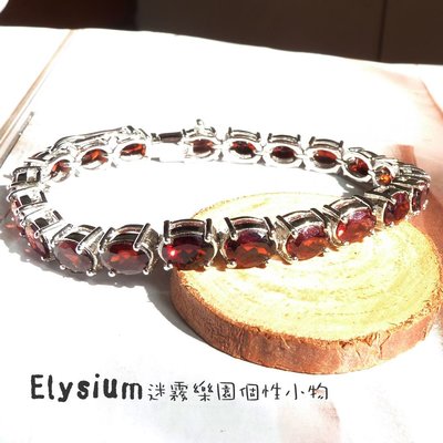 Elysium‧迷霧樂園〈LGA025A〉印度‧珠寶款 21顆 酒紅 石榴石 手工925銀手鍊/手環