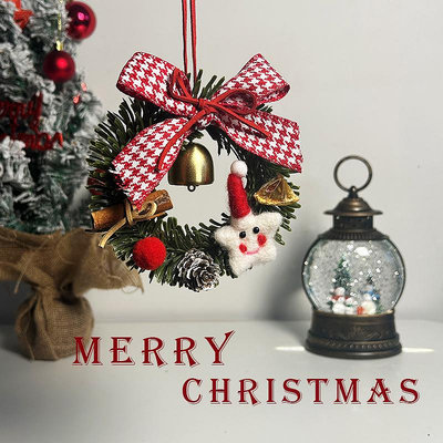 圣誕節日裝飾品花環雪人老人車掛氛圍布置掛件鈴鐺房門掛飾圣誕樹-奇點家居