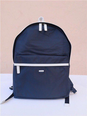agnes.b 小b新款超大容量 色彩拼接雙肩包 深藍後背包 購-寶藏包包