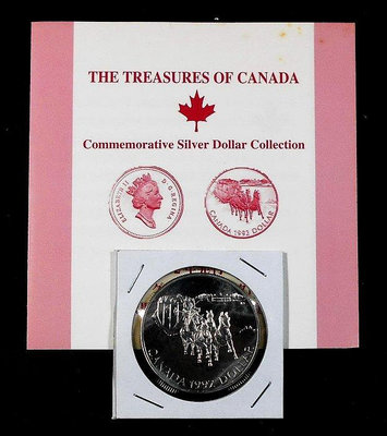 FB071 加拿大1992年 驛站馬車 DOLLAR銀幣 附證如圖 重約23.3g