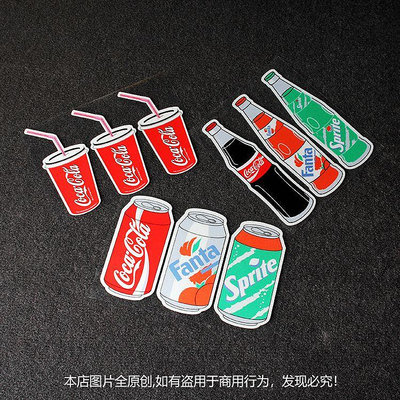 可口可樂車貼罐裝瓶裝創意日系卡通汽車改裝玻璃三角窗機車摩托貼（滿599元免運喔）