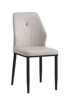 【生活家傢俱】JF-480-9：灰白皮鐵腳餐椅【台中家具】洽談椅 商業空間 造型椅 皮餐椅 書桌椅 PU皮+鐵腳
