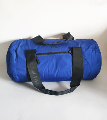 25mart【一元起標】德國 adidas 男女 旅遊 運動 旅行袋 圓桶包 手提包 側背包 斜背包 藍色