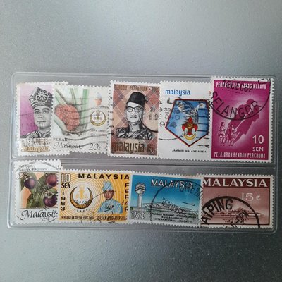 【快樂尋寶趣】馬來西亞60.70.80年代二手郵票9張