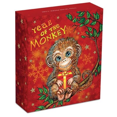 澳洲 紀念幣 2016 猴年生肖紀念銀幣-寶貝猴 原廠原盒