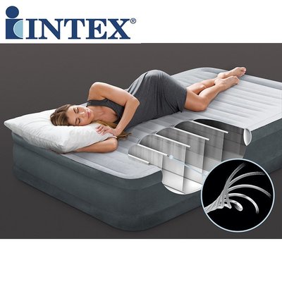 INTEX67766充氣床墊家用沖氣床單人加厚雙層氣墊床 內置電泵