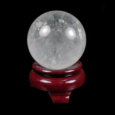 《博古珍藏》頂級天然巴西白水晶球．462公克．直徑6.9公分．鎮宅正能量安神．辦公室擺飾．底價回饋