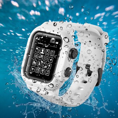 森尼3C-蘋果手錶Apple watch4代防水殼運動手錶錶殼錶帶套裝42MM/44MM IWATCH SERIES4代防水-品質保證